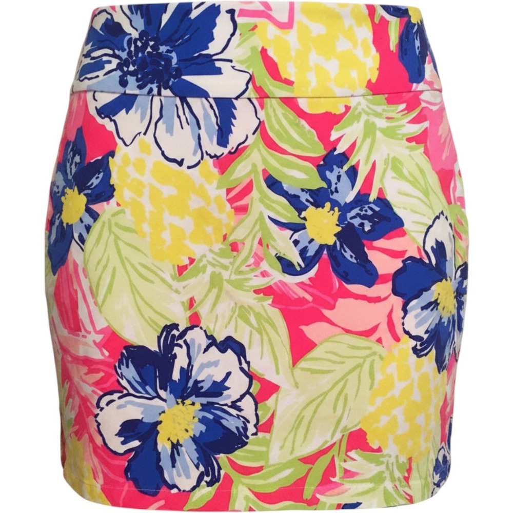 Rafaella Womens Golf Skort Pink Blue Yellow Tropical Pull-on Active Tennis M M